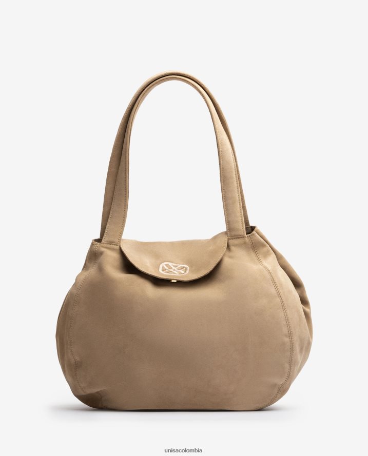 co Unisa mujer bolso de mano grande hecho en ante beige F0X80H1106