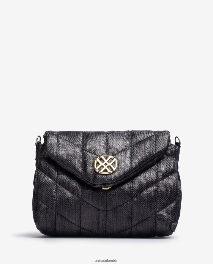 co Unisa mujer bolso de mano pequeño con efecto capitoné negro F0X80H1195