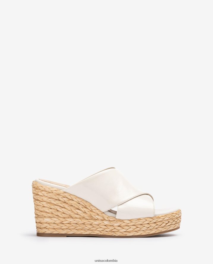 co Unisa mujer sandalias anchas con tiras cruzadas blanco F0X80H296